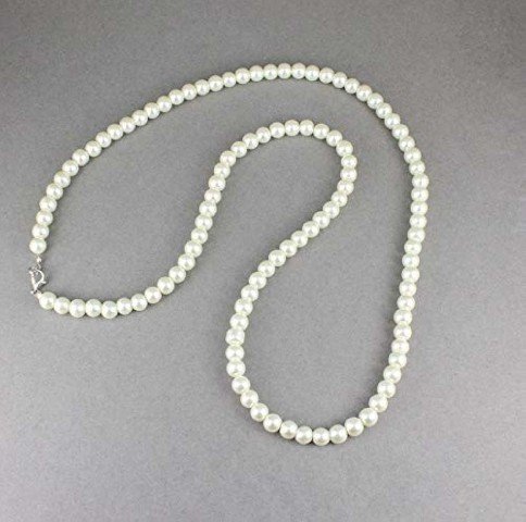 Artist Unknown Cream/Off-White Classic/Elegant 30" Long Faux Pearl Strand Necklace