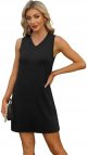 V-Neck Summer Casual Beach Dress for Women 2025 Vacation Women's Sleeveless Sundress with Split