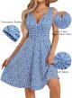 OURIN Women's Spring Deep V Neck Sleeveless Floral Sundresses with Pockets Flowy Summer Dresses for Women 2025