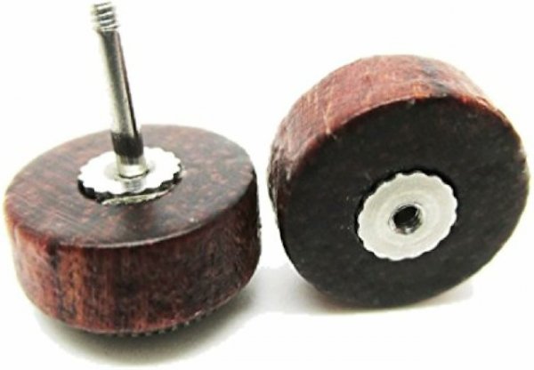 Organic Wood w/Metal Octopus Emblem Stud Post Earrings - New - Pair!