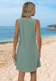 Aokosor Womens Summer Dresses 2025 Loose V Neck Sleeveless Dress Sundresses Swimsuit Coverup