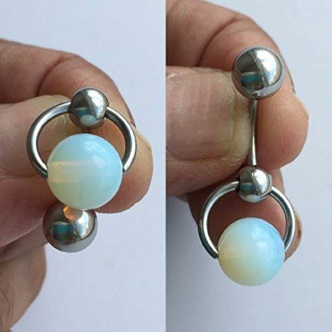 Moonstone Door Knocker VCH Piercing Barbell.