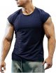 Men's Sleeveless Muscle Shirts Workout Athletic Tank Tops Quick Dry Cap Sleeve Solid Casual Round Neck T Shirt Top