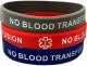 No Blood Transfusion Silicone Adult Medical Alert Bracelets Set of 3