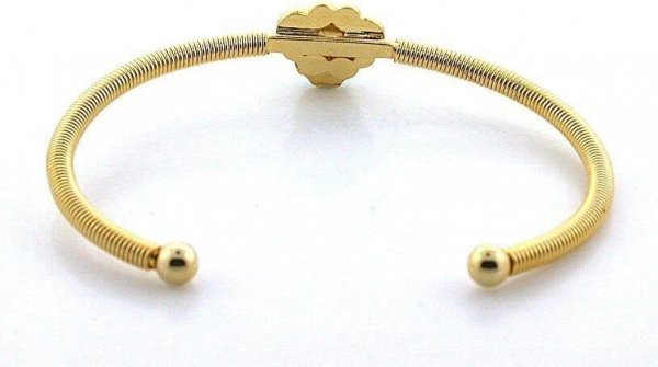 7 Inch Gold Color VINTAGE 10x8 Oval Sonoran Turquoise Cabochon Cuff Bracelet