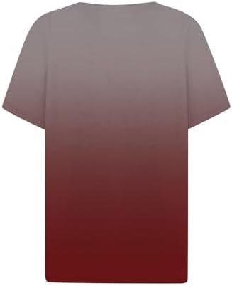 Women Summer Fashion Tops Printed V Neck Short Sleeved Shirts Casual Loose Comfortable Women's Cold Shoulder