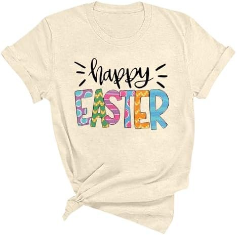 Ladies Printed Letter Round Neck Short Sleeve T Shirt Casual Top for Women Womens Sweaters Work