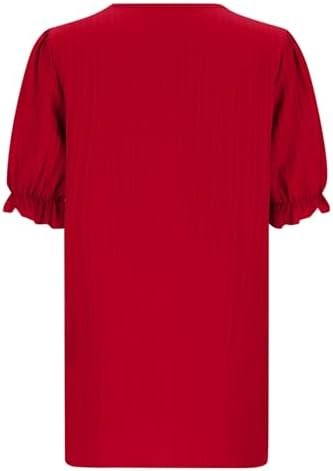 Summer Shirts for Women 2025 Lace V Neck Business Casual Work Tops Womens Short Sleeve Shirts Trendy Outfits