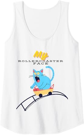 My Rollercoaster Face Funny Cat On a Ride Tank Top