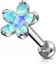 Fashion 16 Gauge Opalite Flower with Opal Center Tragus/Cartilage Barbell Stud 316L Surgical Steel (Choose Color)