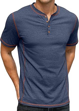 Sailwind Mens Henley Short Sleeve T-Shirt Cotton Maverick Shirt