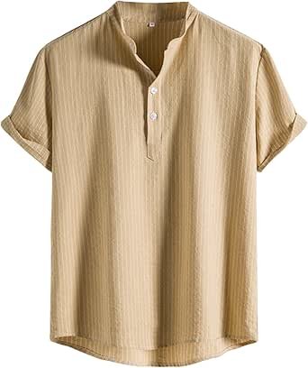 Men Summer Printed Top Shirt and Fashion Top Casual Loose Short Sleeved Shirt Blouse 50s Clothes Men